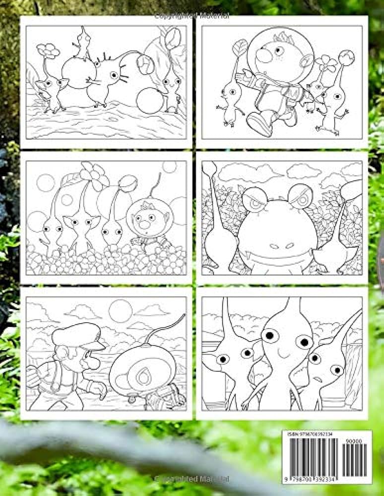 Pikmin coloring book great gifts for pikmin fans to relax and have fun including plenty of designs of pikmin guillon denis books