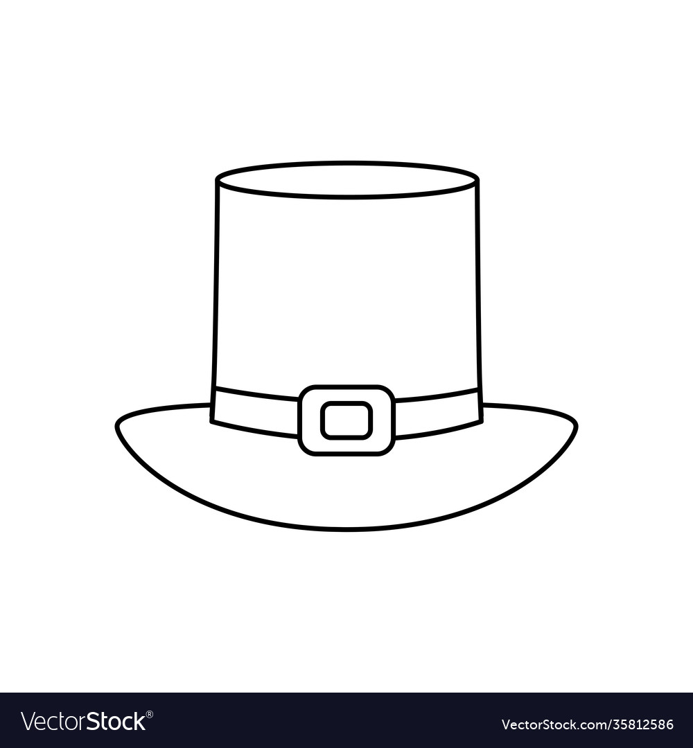 Pilgrim hat icon line style royalty free vector image