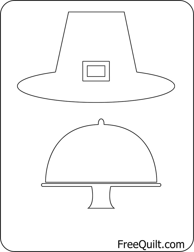 Pilgrim hat outline or template for thanksgiving free quilt