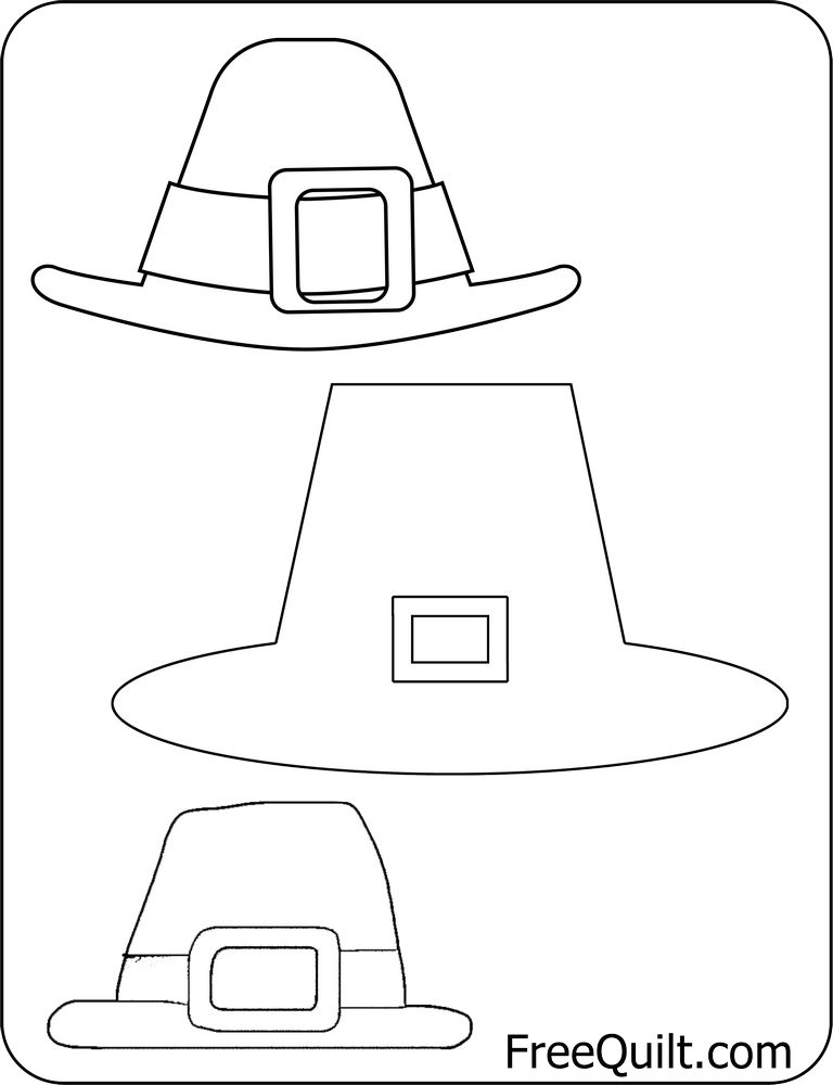 Pilgrim hat outlines thanksgiving templates