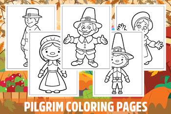 Pilgrim coloring pages for kids girls boys teens birthday school activity