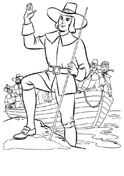 Pilgrims landing coloring by mrfitz tpt