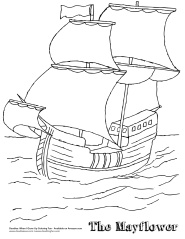 Mayflower coloring sheet doodles ave