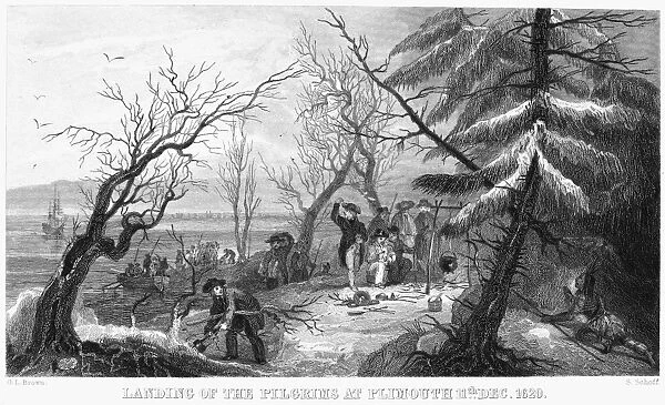 Pilgrims landing the pilgrims landing at plymouth