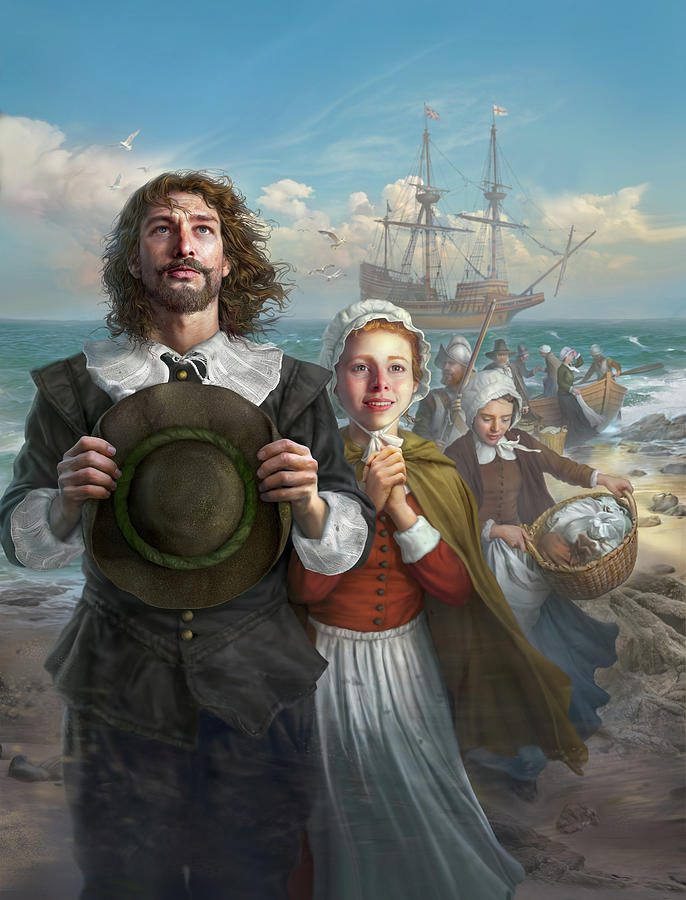 Mayflower landing digital art by mark fredrickson