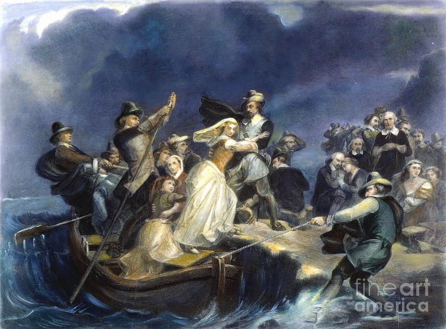 Landing of the pilgrims photograph by granger