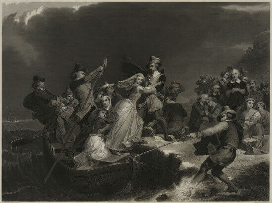The landing of the pilgrim fathers thanksgiving