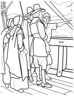 Pilgrims landing coloring by mrfitz tpt
