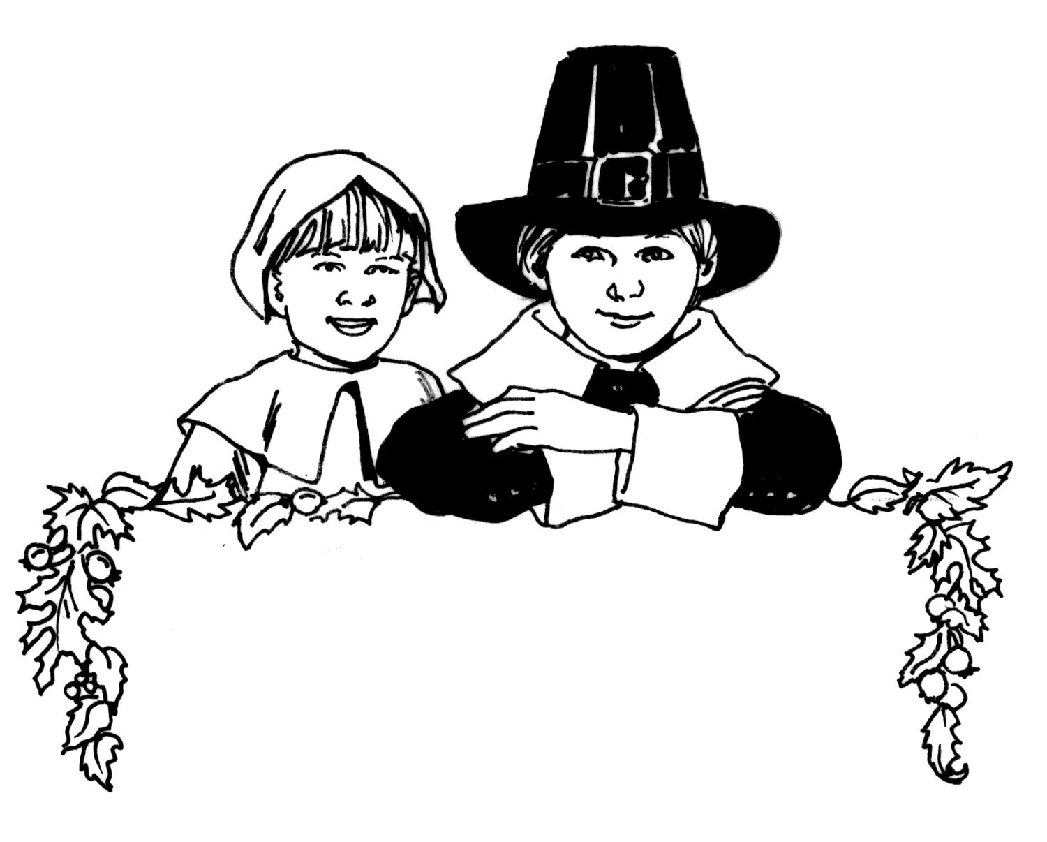 Free printable pilgrim coloring pages for kids