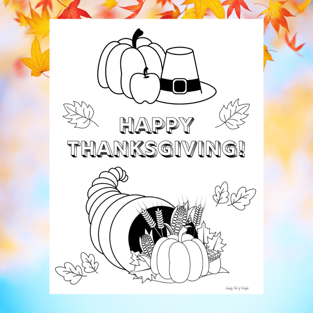 Cute thanksgiving pilgrim coloring pages free printable