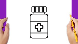 How to draw a edicine bottle