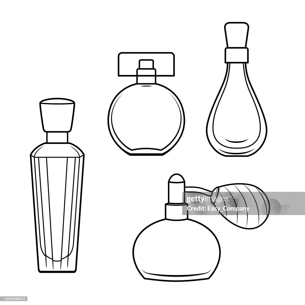 Vector illustration of perfume isolated on white background clothing costumes and accessories concept cartoon characters education and school kids coloring page printable activity worksheet flashcard high