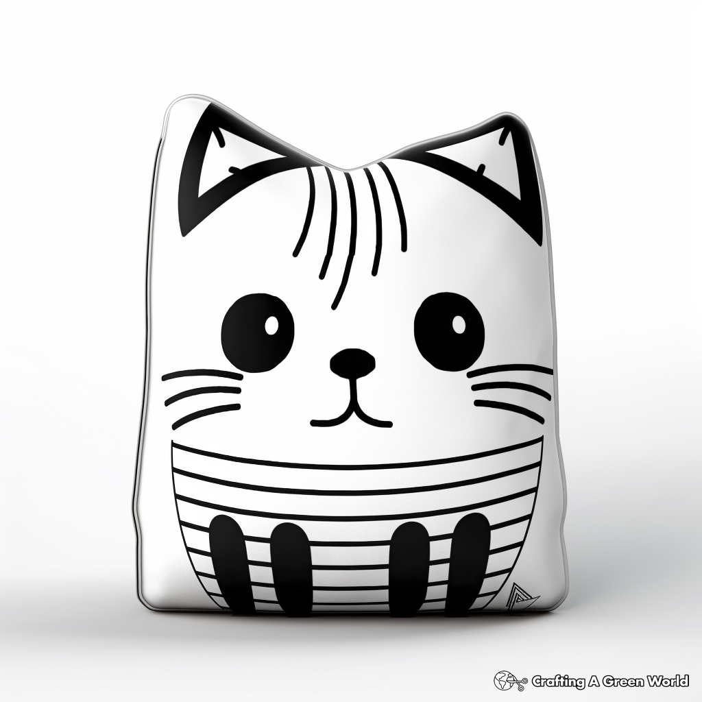 Pillow cat coloring pages