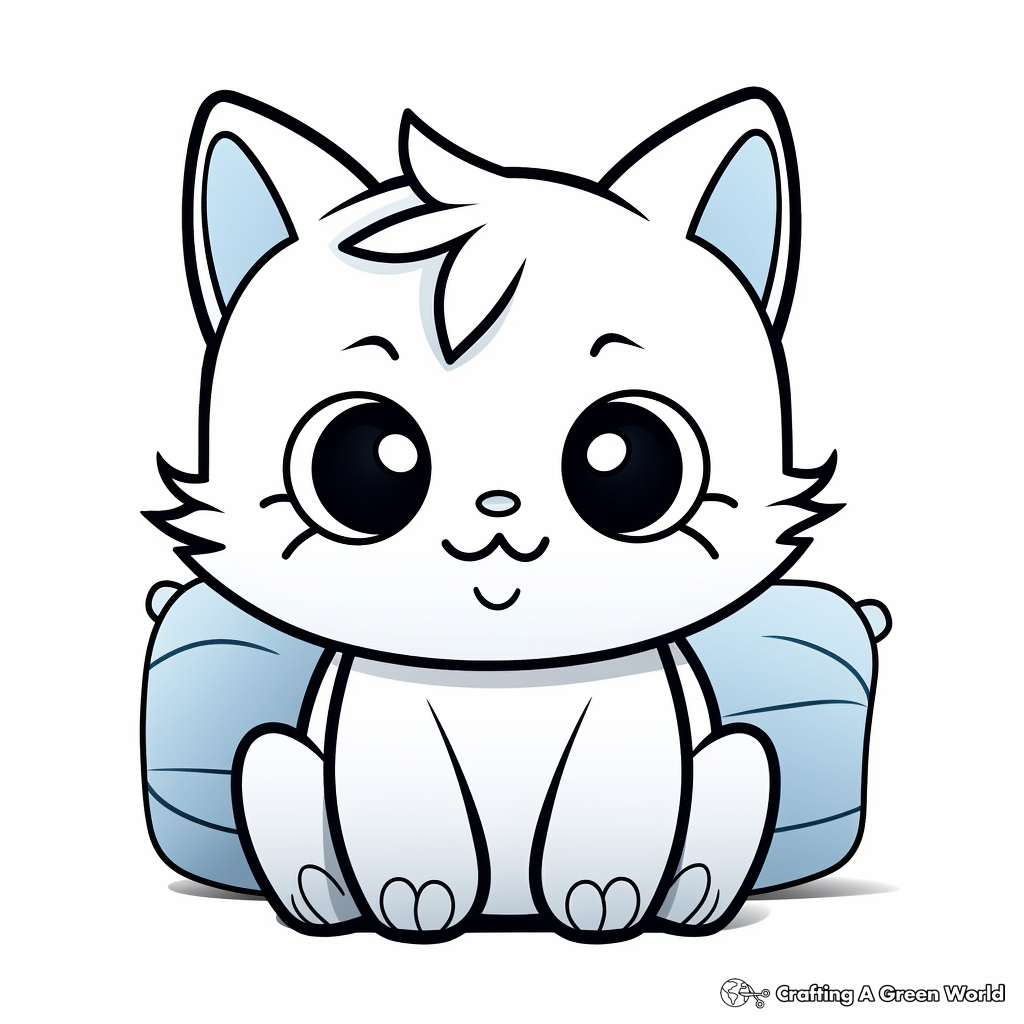 Pillow cat coloring pages