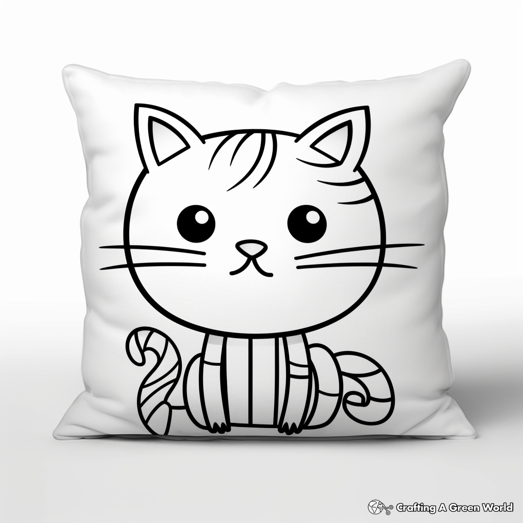 Pillow cat coloring pages