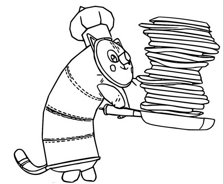 Coloring page gabbys dollhouse pillow cat makes pancakes