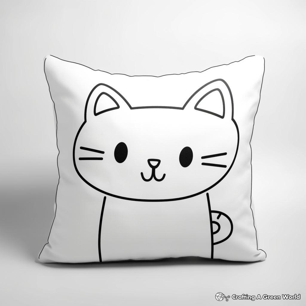 Pillow cat coloring pages