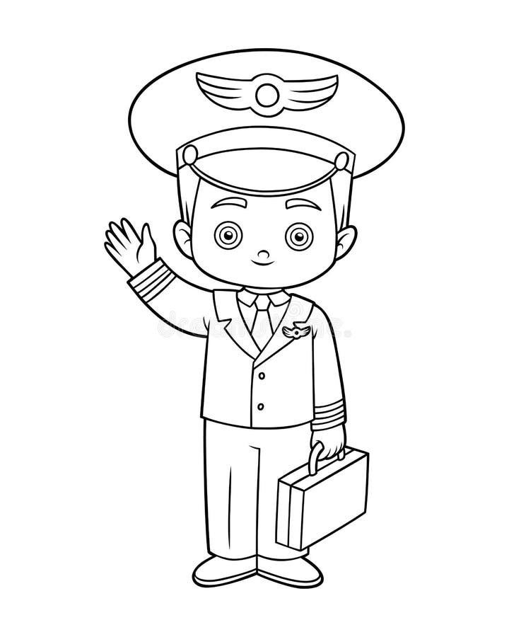 Pilot coloring stock illustrations â pilot coloring stock illustrations vectors clipart