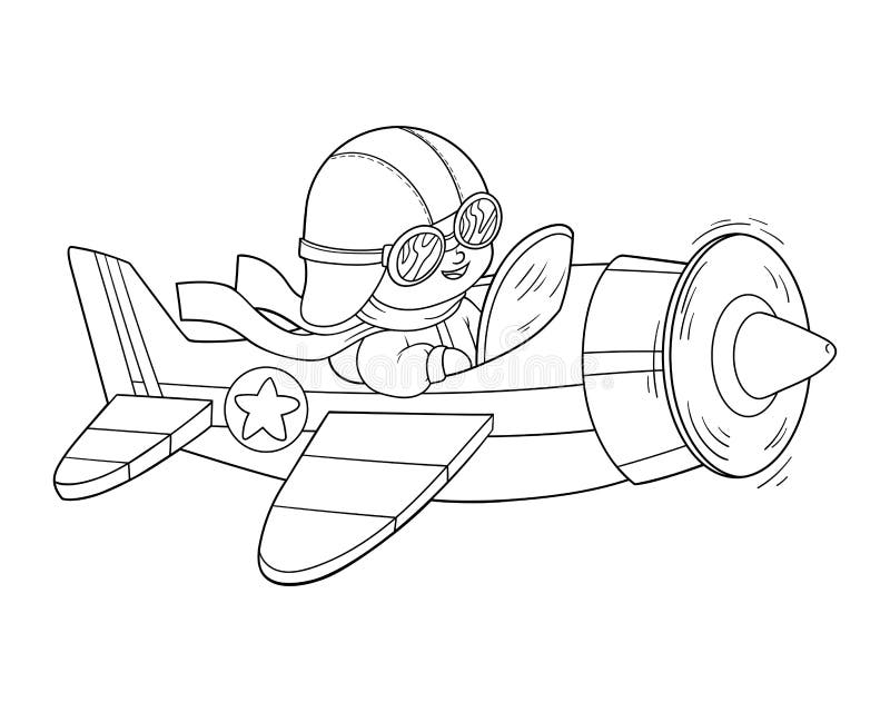 Pilot coloring stock illustrations â pilot coloring stock illustrations vectors clipart