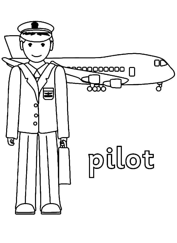 Pilot coloring pages