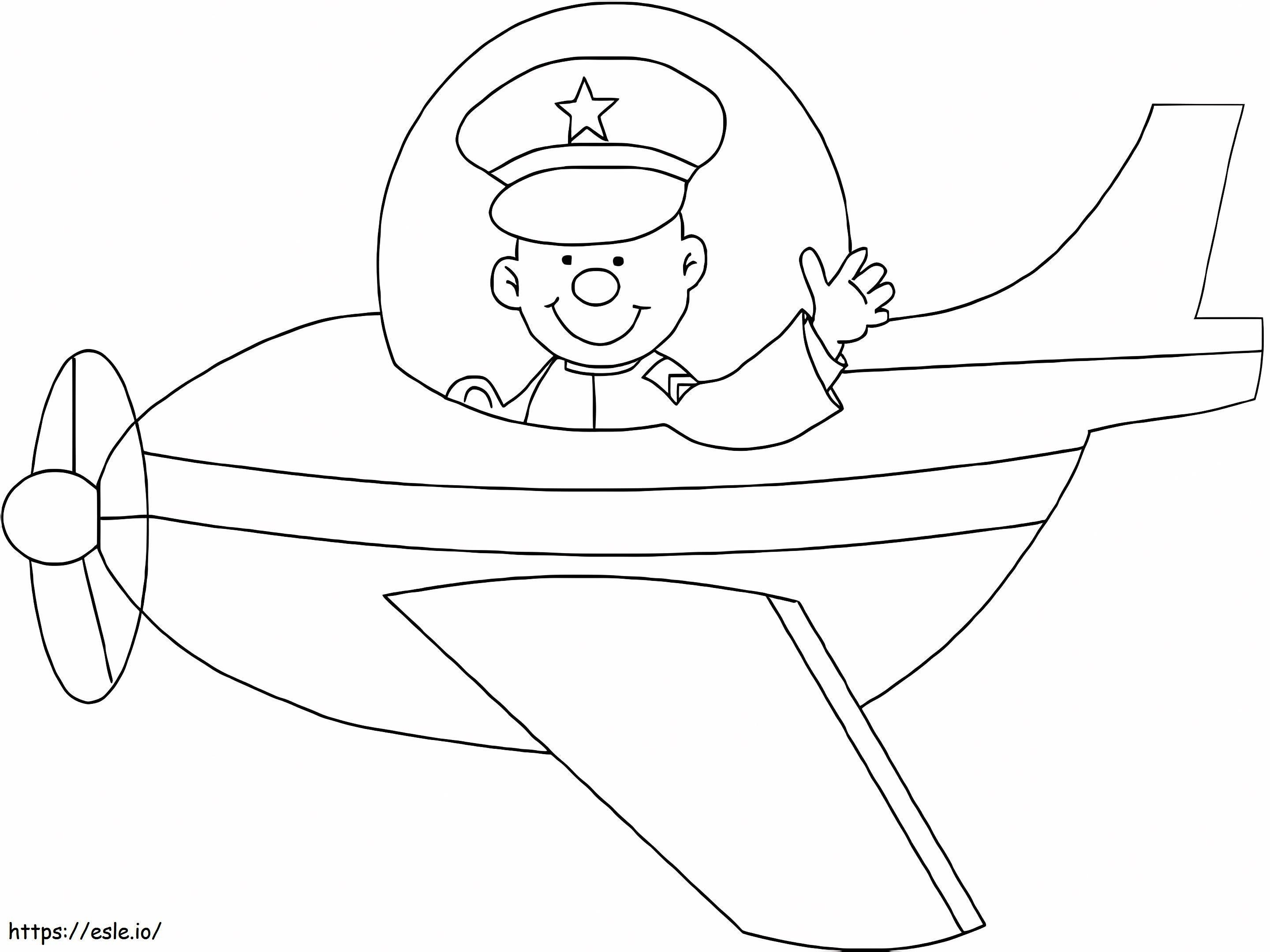 Cute pilot coloring page