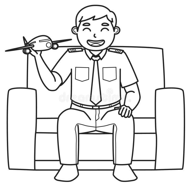 Pilot coloring stock illustrations â pilot coloring stock illustrations vectors clipart
