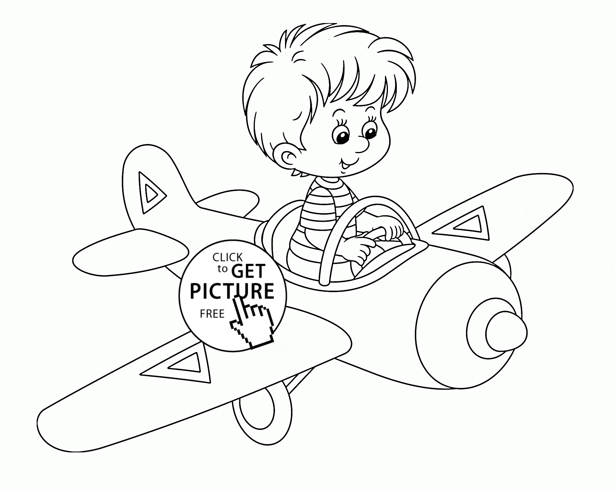 Small airplane and little pilot coloring page for preschoolers transportation coloring pagâ coloring pages for boys cool coloring pages coloring pages for kids