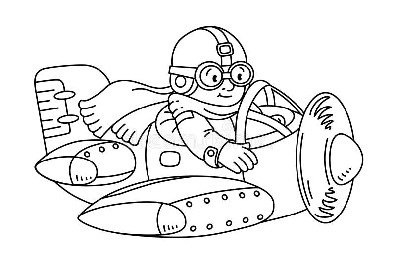 Pilot coloring stock illustrations â pilot coloring stock illustrations vectors clipart