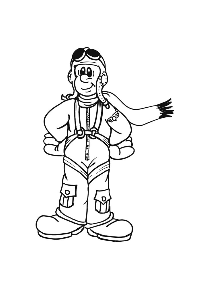 Pilot coloring pages