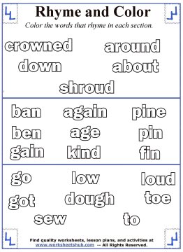 Rhyming word coloring