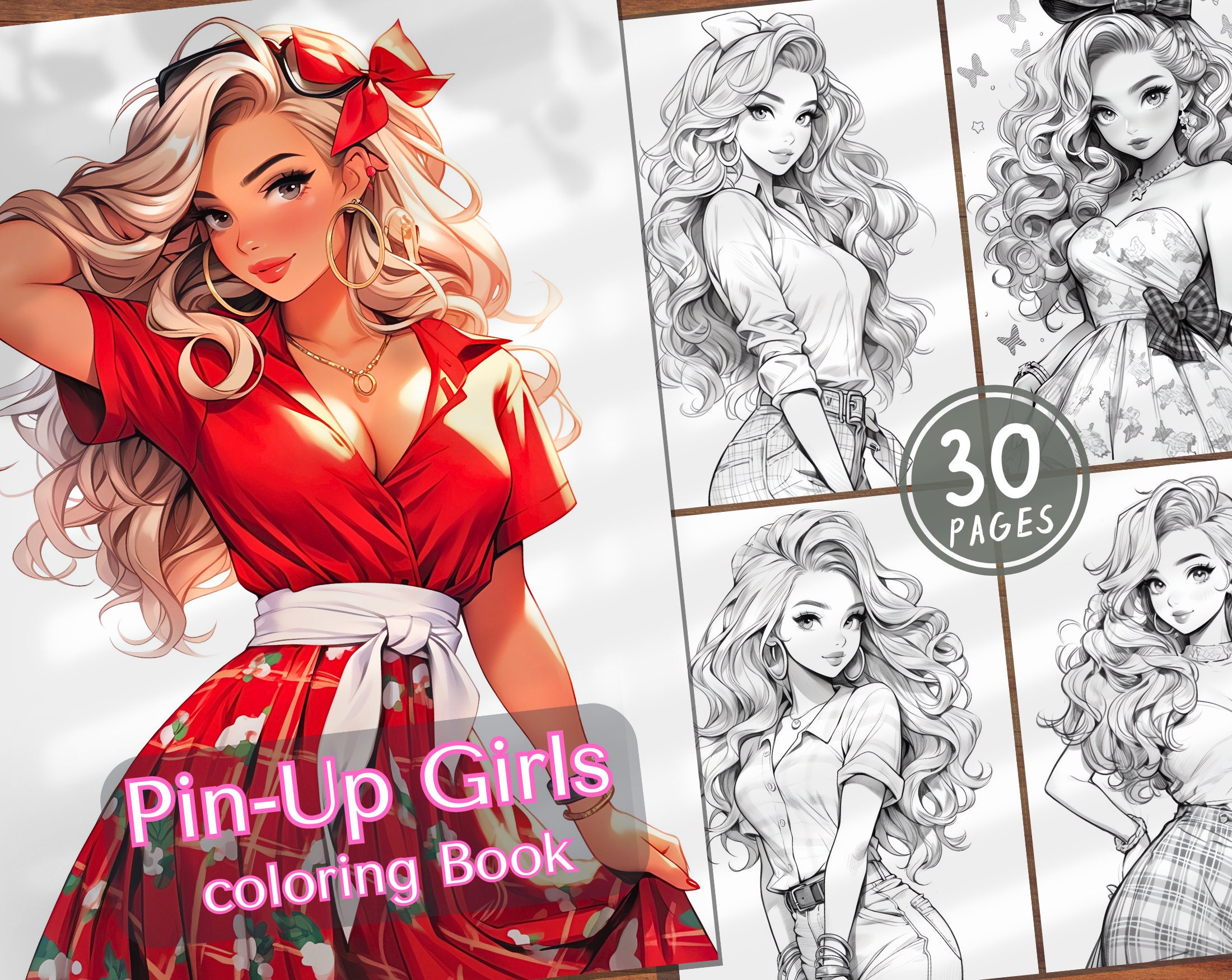 Pinup coloring page