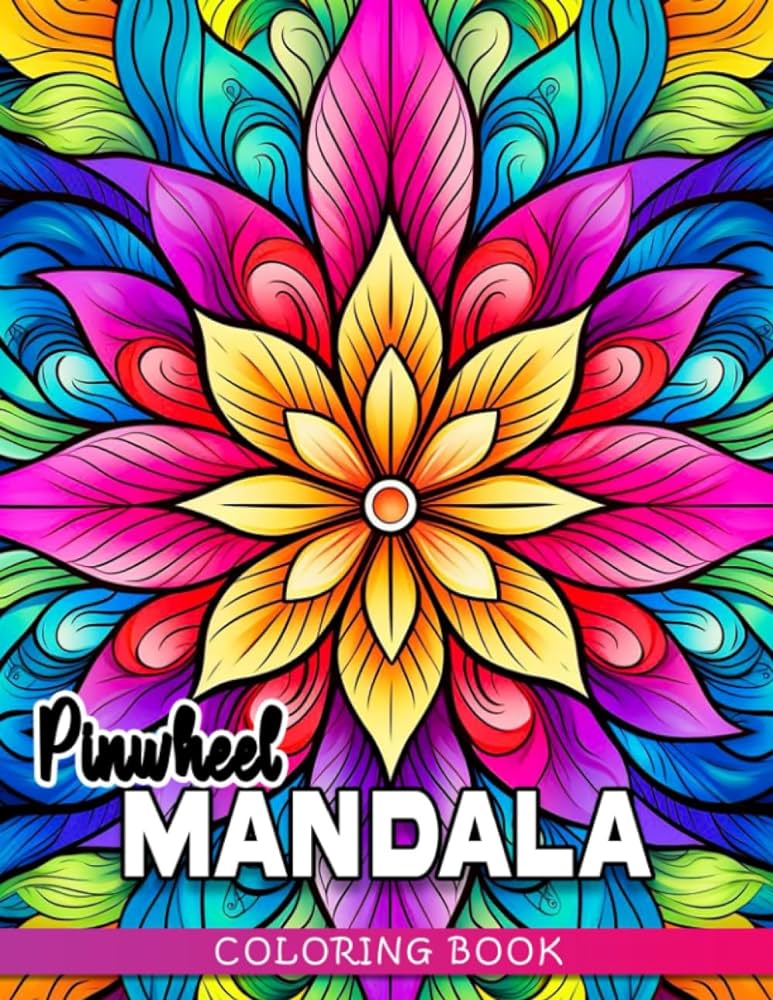 Pinwheel mandala coloring book stunning coloring pages on black background for teens adults to have fun and relax ideal gift for special occasions durham luis books
