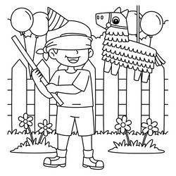 Pinata outline vector images over