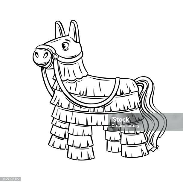 Pinata mexican traditional festive toy stock illustration