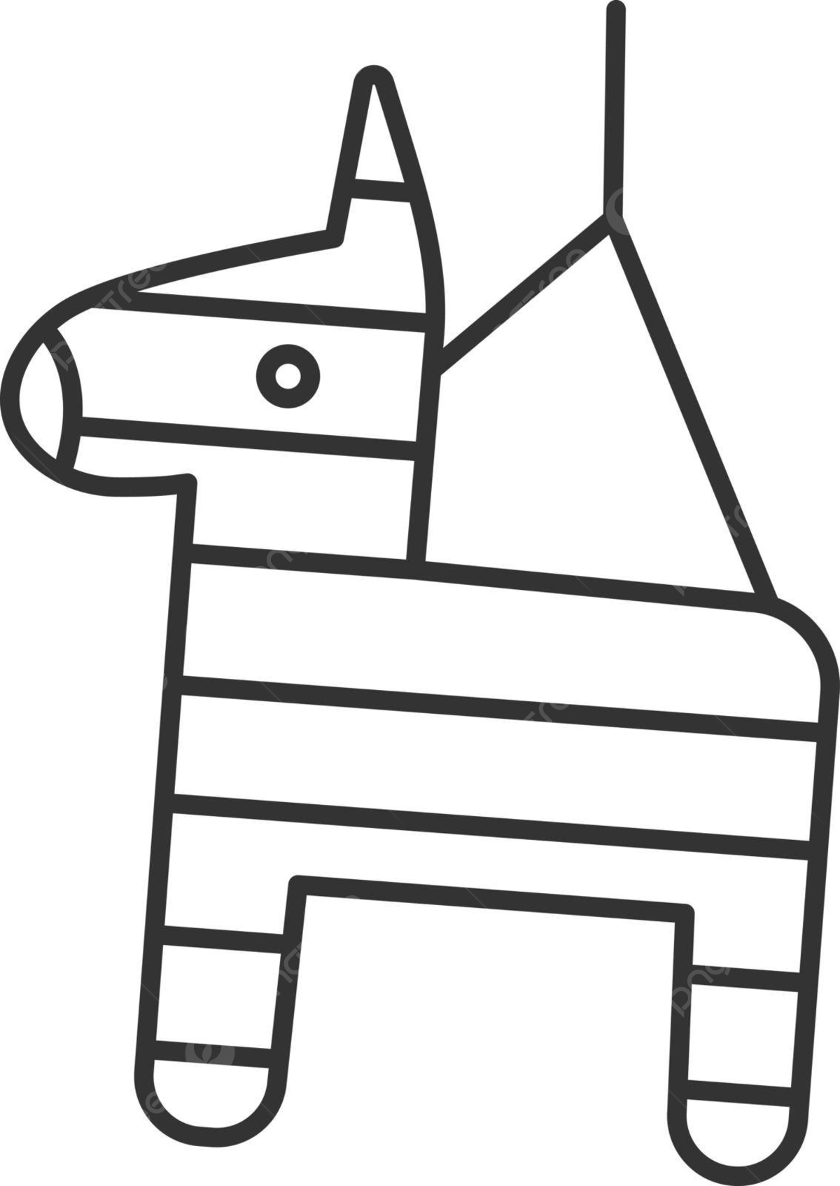 Pinata linear icon celebrate donkey flat vector celebrate donkey flat png and vector with transparent background for free download