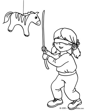Birthday pinata coloring pages