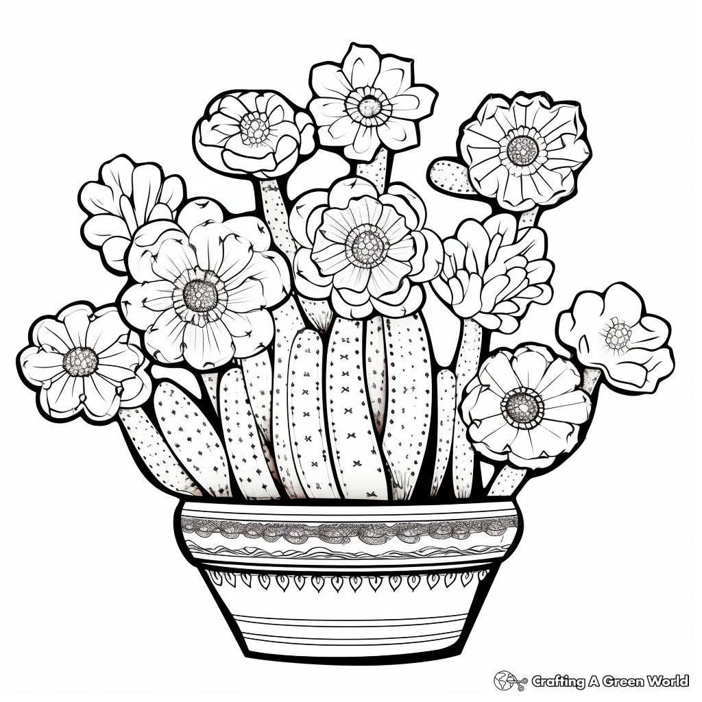 Cactus coloring pages