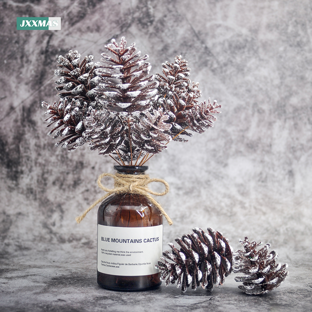 Pc artificial plant fake pine cone decorative flower wreath chritma home decor flower vae diy wedding handmade party
