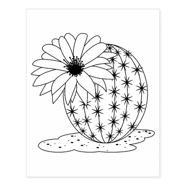 Cactus flower coloring page rubber stamp zazzle in butterfly coloring page flower coloring pages pattern coloring pages