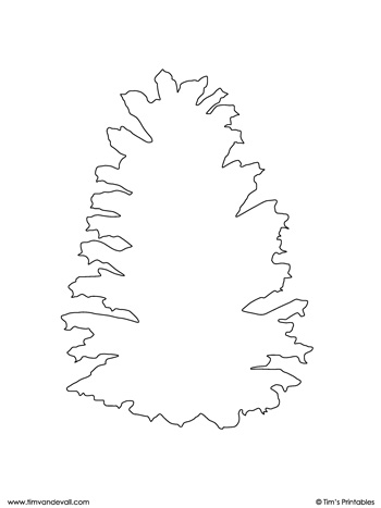 Pine cone template outline printable â tims printables
