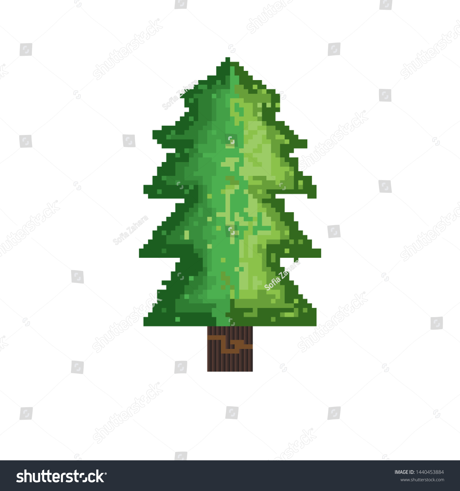 Pine tree pixel art style tree stock vector royalty free