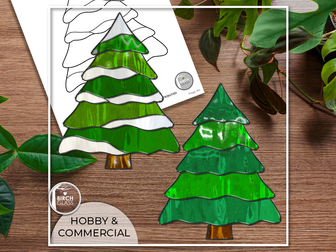 Pine tree stained glass pattern