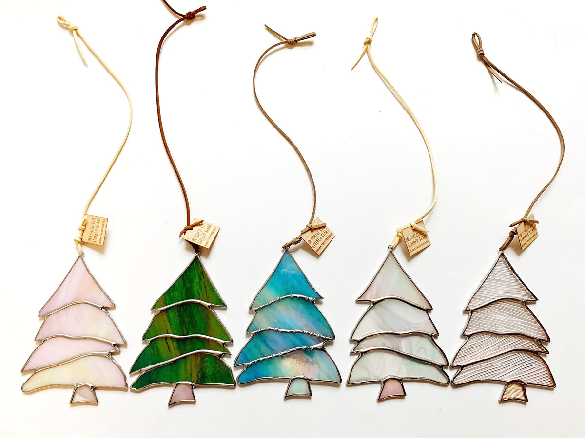 Made to order â pine tree â forest city stained glass