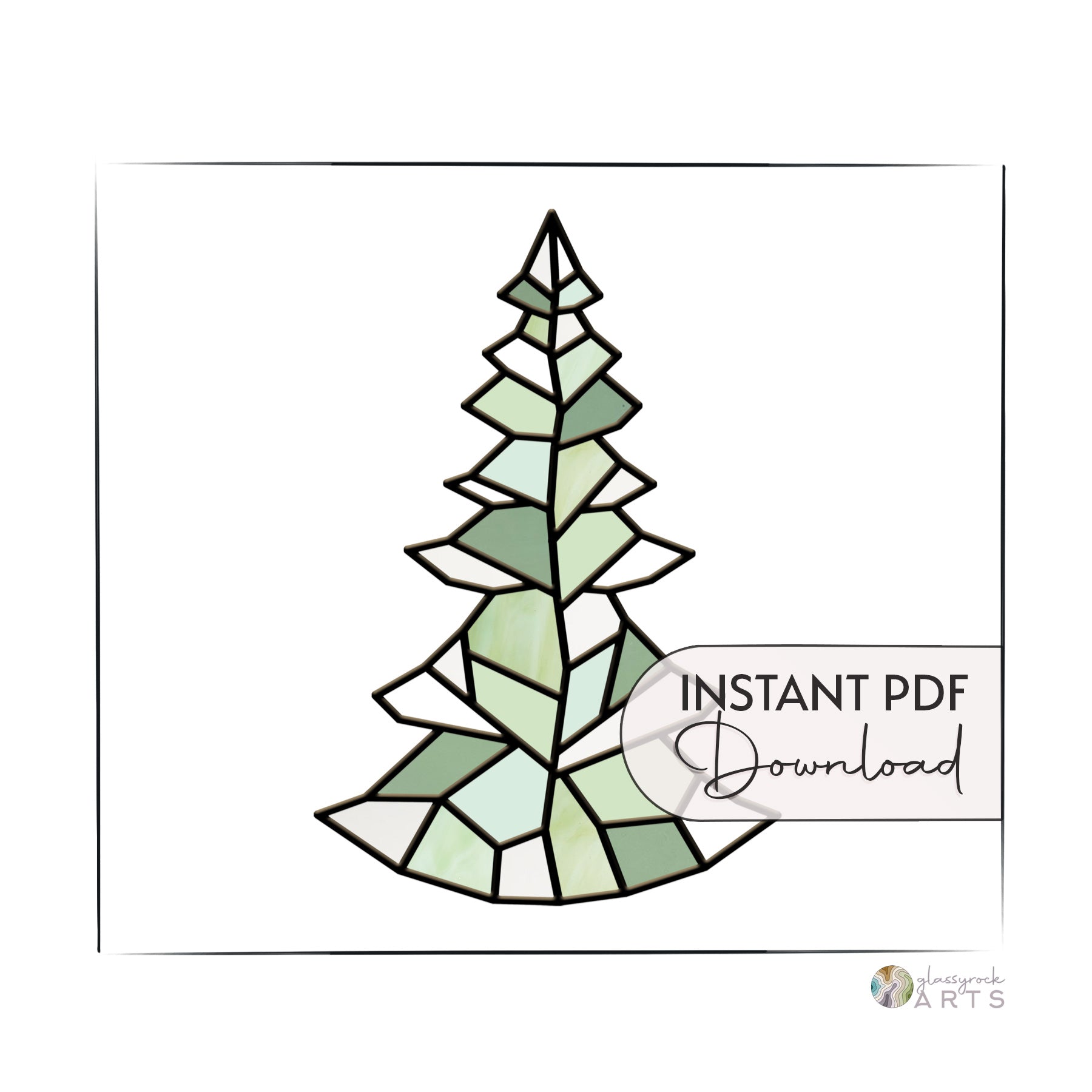 Christmas tree stained glass pattern â glassyrock arts