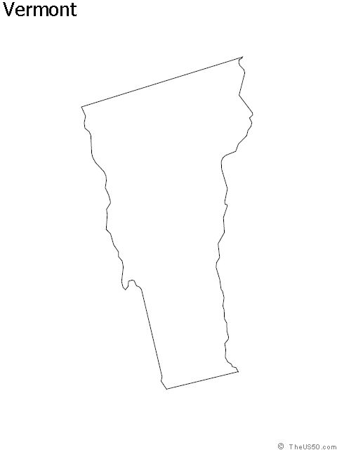 Vermont state outline coloring sheet the us state outline outline map