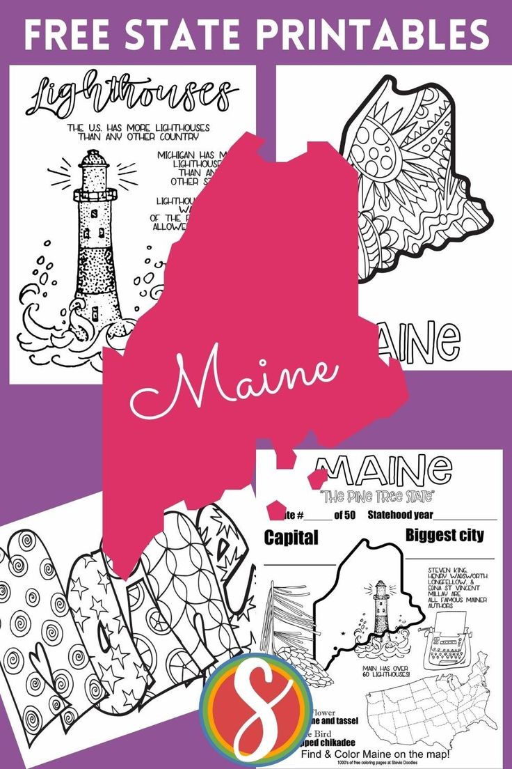 Free maine printable coloring page activities â stevie doodles free printable coloring pages free printable coloring pages coloring pages name coloring pages