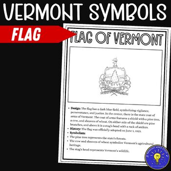 Vermont symbols coloring pages flag