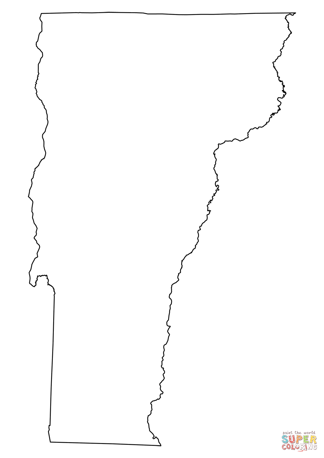 Outline map of vermont coloring page free printable coloring pages