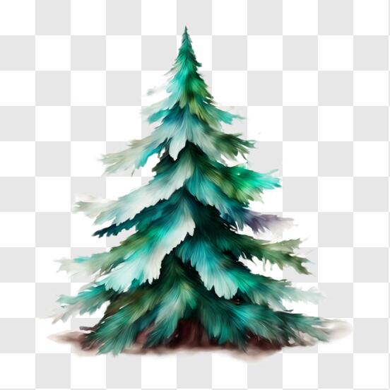 Download snowy pine tree decoration for the holiday season png online