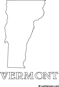 Vermont map line art coloring page